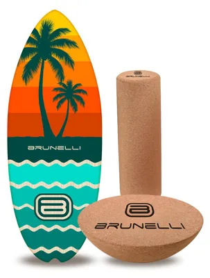 Immagine prodotto di Set completo Brunelli Balance Board: balance board, semisfera e rullo in sughero - Contenuto: rullo + semisfera + semiguscio da 88 cm