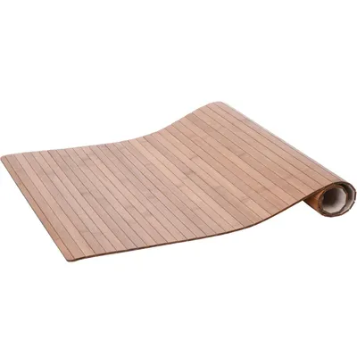 Image de Bathroom Solutions | Tapis de bain - Bambou - 80 cm - Beige clair - Antidérapant - Idéal pour salle de bain et balcon