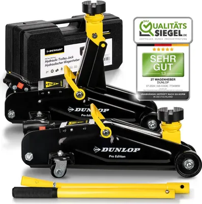 Produktbild von Dunlop Wagenheber Rangierwagenheber Transportbox und Gummiauflage 2t hydraulisch