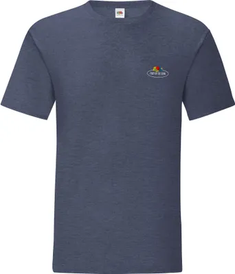 Produktbild von Fruit of the Loom Iconic 150 T-Shirt mit Vintage-Logo auf der Brust Farbe: vintage navy meliert - Vintage-Logo klein Größe: L