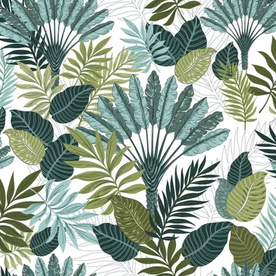 Image de Nappe Toile cirée au mètre Feuille de panazio vert