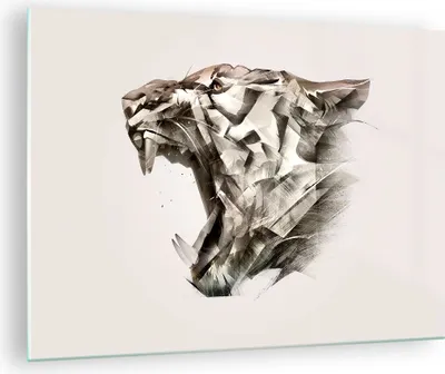 Produktbild von Bilder auf glas - tiger tier - 70x50cm - Glasbilder - Wandbilder - Bilder - Kunstdruck - zum Aufhängen bereit - Wanddekoration aus Glas - Glas Bilder - Wandbild auf Glas - Einteilig - GAA70x50-4113