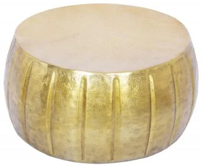 Image de Casa Padrino Aluminium Table basse Gold Ø 65 x H. 31 cm - Table de salon ronde de style oriental - Meubles de salon