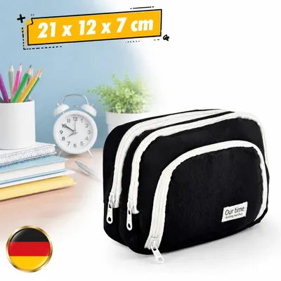 Productafbeelding van Etui met 3 vakken, grote capaciteit, schooletui, pennenhouder, lichtgewicht, groot