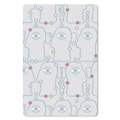 Produktbild von MuchoWow® Mauspad Mousepad Strichzeichnung - Gesicht - Muster 18x27 cm - Mousepads - Maus Mat - Pad - Mausunterlage