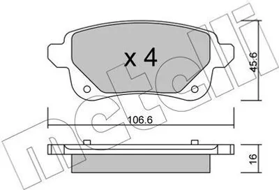 Produktbild von METELLI 22-1112-0 Bremsbeläge Satz Hinten Bremsklötze für RENAULT Megane IV Grandtour (K9A/M/N) Megane IV Schrägheck (B9A/M/N) Espace V (JR)