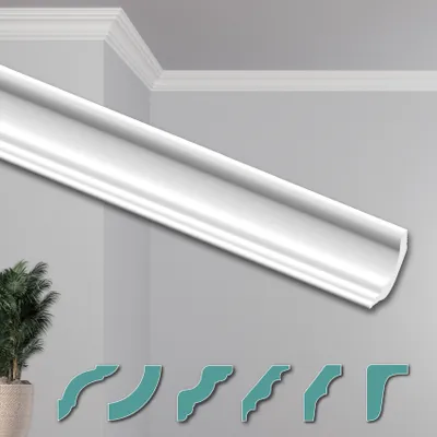 Produktbild von HEXIMO Deckenleisten modern XPS Styropor weiß, 2 Meter Stuckleisten Styroporleisten Zierleisten Stuck Eckleisten (20 Meter Deckenleisten ZG22)