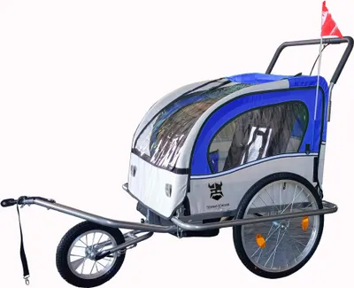 Obrázok produktu pre Detský príves na bicykel - Príves na bicykel - s tlmičom - Modrý