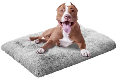 Hundebett aus Plüsch, rutschfest, 68x100 cm, Grau
