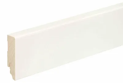 Produktbild von Sockelleiste L0155L1 Kiefernholz Weiß RAL9010 lackiert 18 x 70 x 2400 mm - Neuhofer