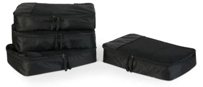 Image de A. Coffret de voyage Essentials comprenant 4 cubes de rangement, idéal pour organiser vos bagages et équipé d'un compartiment supplémentaire
