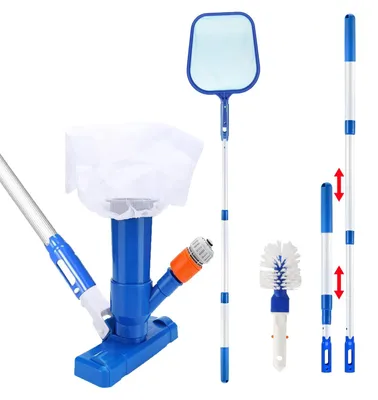 Immagine prodotto di Aspirapolvere per piscine, pulitore portatile a getto con testina aspirante, asta telescopica e accessori