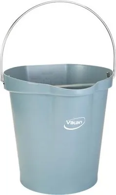 Produktbild von Vikan Hygieneeimer mit Ausguss, 12 Liter, Grauer Reinigungseimer für Chemikalien- und Zutatenhandling