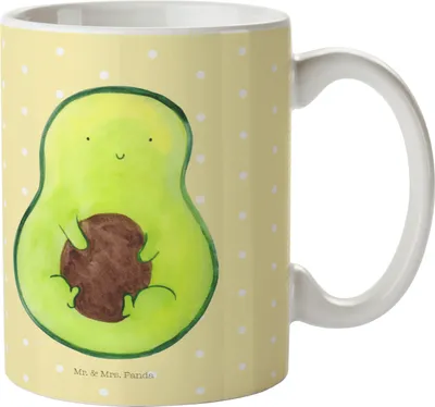Produktbild von Mr. & Mrs. Panda Camping Tasse Avocado Kern - Gelb Pastell - Geschenk, Plastikbecher, Pott, Spruch Leben, Avocadokern, Pflanze, Outdoor, glücklich, Trinklernbecher