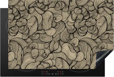 Produktbild von KitchenYeah© Herdabdeckplatte Abstrakt - Linie - Muster , 81x52cm, Küche Deko, Glaskeramikkochfeld Herdabdeckung, Abdeckplatte fùr Kochfeld
