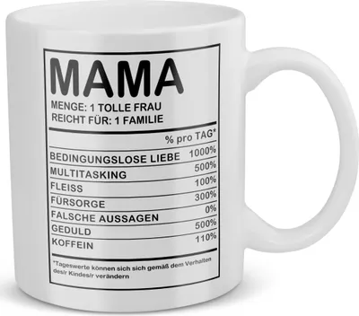 Produktbild von 22Feels Mama Geschenk Muttertag Mutter Tasse Geburtstag Kaffeetasse Frauen Weihnachten Haferl Geschenkidee