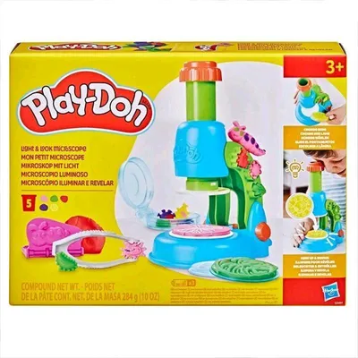 Obrázok produktu pre Play-Doh Mikroskop Light & Look, 3 rok / roky, Vyžadované batérie, Akrylonitrilbutadienstyren (ABS), Kov, Polypropylén (PP), Polyetylen, 17 kusov