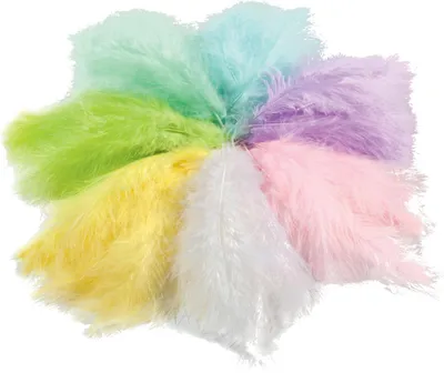 Produktbild von folia Flauschfedern 100 g Pastellfarben