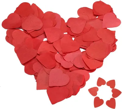 Zdjęcie produktu dla Confetti serca 7500 sztuk, czerwony papier, 2x2.5 cm, biodegradowalne, na wesele