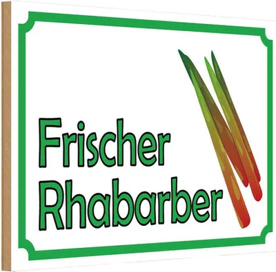 Produktbild von vianmo Holzschild 12x18 cm frische Rhabarber Hofladen Marktstand Laden