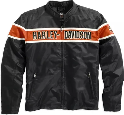 Produktbild von HARLEY-DAVIDSON Herren Jacke Generations Casual Outdoor 98162-21VM Freizeitjacke Motorrad Biker Funktionsjacke für Männer Schwarz Orange, XL