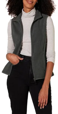 Produktbild von Amazon Essentials Damen Ärmellose Polar Soft Fleece-Weste Mit Klassischer Passform (Erhältlich In Übergröße), Dunkelgrau Meliert, XL
