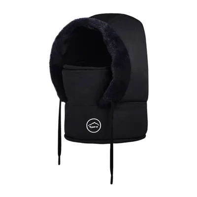 Produktbild von Wintermütze Schal Set Sturmhaube Balaclava Skimaske für Skifahren Radfahren, Schwarz
