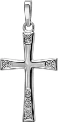 Produktbild von JEVELION Anhänger-Kreuz Silberkreuz für Damen, Herren und Kinder in Hochglanz poliert mit Ornamentverzierungen als Kettenanhänger 925 Sterling-Silber + Schmuck-Etui
