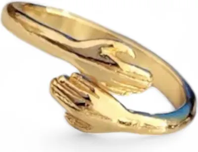 Obrázek produktu pro Nastavitelné objímací prsteny z mědi ve zlaté a stříbrné barvě HUG Ring Gold