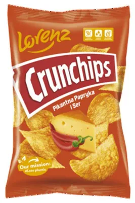 Obrázok produktu pre Crunchips Zemiakové lupienky s pikantnou paprikou a syrom 140 g