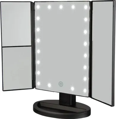 Produktbild von Cien Beauty LED Kosmetikspiegel zusammenklappbar Schminkspiegel Schwarz
