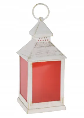 Imagen del producto de Linterna navideña con llama LED, color blanco, 23x10 cm