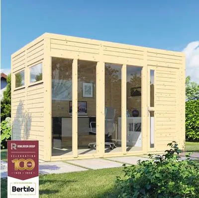 Obrázek produktu pro Dřevěný zahradní domek Bertilo Cubo 3 Office přírodní 336 x 234 cm