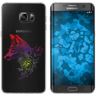 Produktbild von PhoneNatic Case kompatibel mit Samsung Galaxy S7 Edge Silikon-Hülle Floral Fuchs M1-5