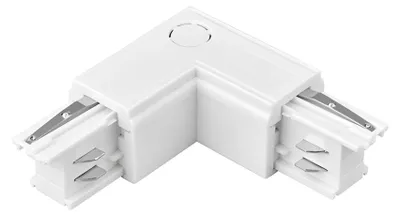 Productafbeelding van Braytron L-verbinder (hoekstuk) voor driefasige stroomrail, wit