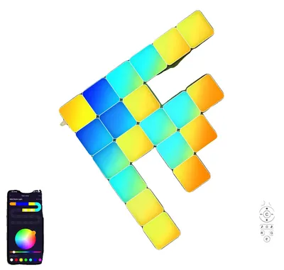 Immagine prodotto di Pannelli luminosi, sincronizzazione musicale, controllo intelligente, lampada quadrata, confezione da 20 pezzi