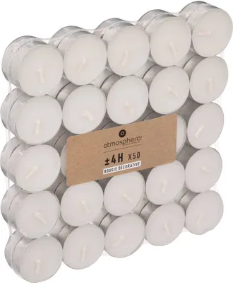Produktbild von Lot von 50 weißen kerzen  - Atmosphera créateur d'intérieur