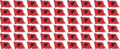 Produktbild von Mini Fahnen / Flaggen Set wehend -  Pack wehend - 20x12mm - selbstklebender Aufkleber - Albanien - Sticker fürs Büro, Schule und zu Hause - 54 Stück