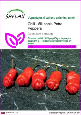 Obrázok produktu pre SAFLAX - Chili - čili penis Petra Peppera - Capsicum annuum - 10 Semená