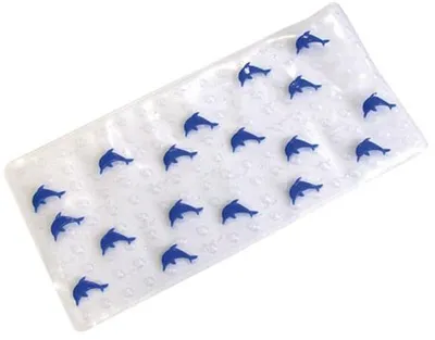 Produktbild von Badewannenmatte mit Tiermotiven, Transparent, rutschhemmend durch Saugnäpfe