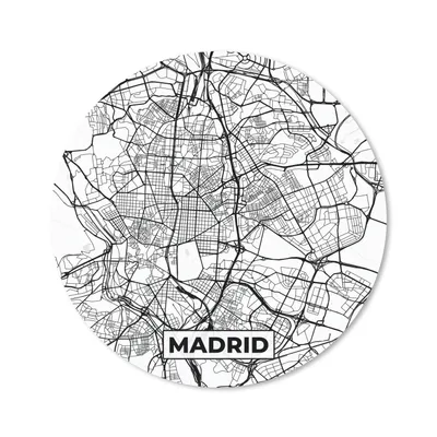 Produktbild von MuchoWow® Mauspad Mousepad Madrid - Schwarz und weiß - Stadtplan - Karte 40x40 cm - Mousepads - Maus Mat - Pad - Mausunterlage - Schreibtisch Accessoires