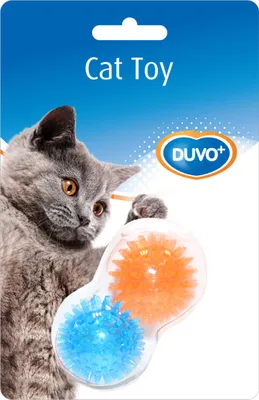 Imagen del producto de Duvo+ Juguete para gatos: pelota con forma de erizo, color naranja/azul