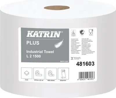 Produktbild von KATRIN Putzpapier weiss 2lagig 22x38cm 1500Blatt