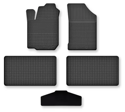 Produktbild von Gummi-Fußmatten + Tunnel für Ford Galaxy MK1 1995-2006 (Minivan) – 5-tlg, Schwarz, Semi-Universal, angepasst – Wielganizator Semi-Universal
