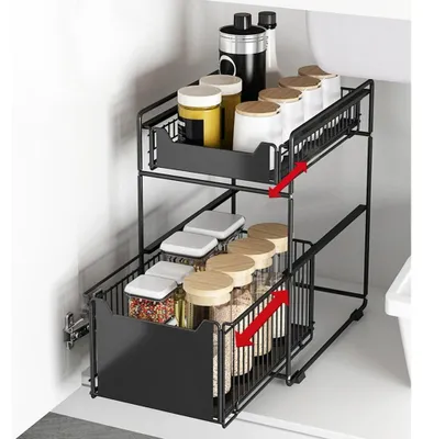 Produktbild von 2-lagige Ausziehbare Organizer-Schublade für die Küche