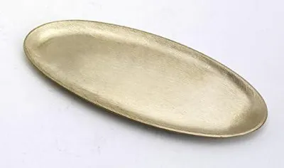 Produktbild von oval 16 x 7 cm Messing Gold matt satiniert für Ovalkerzen, Ellipsen, Hochzeitskerzen, Taufkerzen