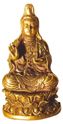 Produktbild von "Kuan Yin sitzend" Messing 6cm