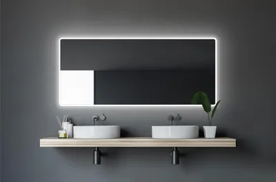 Produktbild von Badezimmerspiegel mit Beleuchtung TALOS Moon LED Badspiegel 160x70 cm - feuchtraumgeeignet durch Aluminiumrahmen - Licht-Farbe Neutralweiß