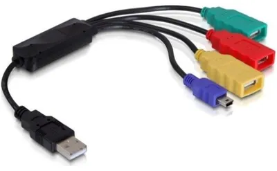 Produktbild von Delock USB 2.0 external 4-port cable HUB - Hub - 4 x USB 2.0 - Desktop