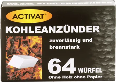 Produktbild von Activat Kohleanzünder sehr zuverlässig und brennstark 64 Würfel